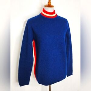 VINTAGE RED WHITE & BLUE MOCK TURTLE SWEATER